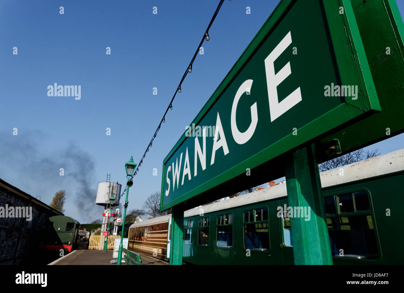 Swanage station on the Swanage Steam Railway in Dorset, England Stock Photo