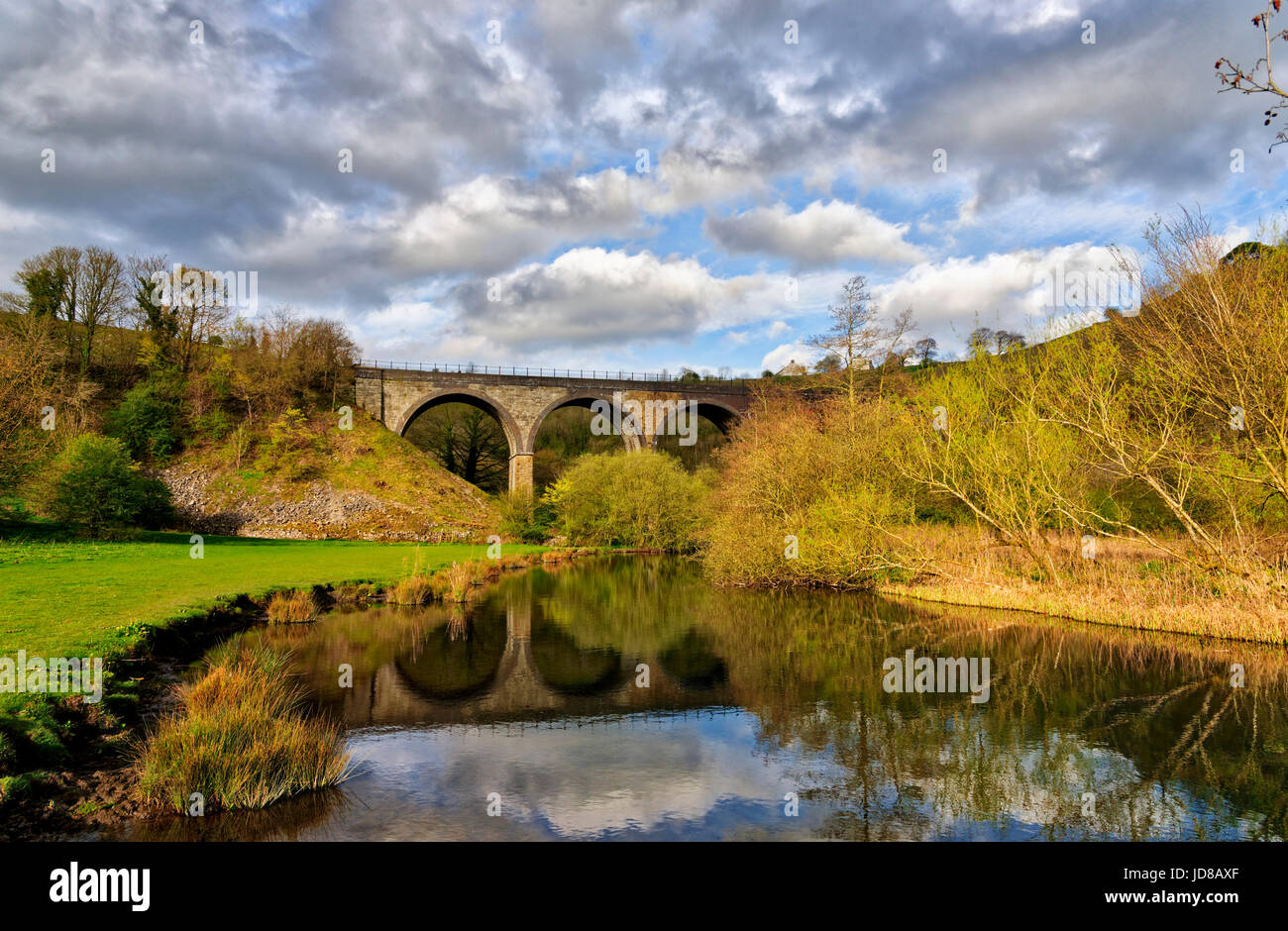 Headstone Viaduct, sometimes called the Monsal Dale Viaduct, in the Peak District in Derbyshire, UK Stock Photo