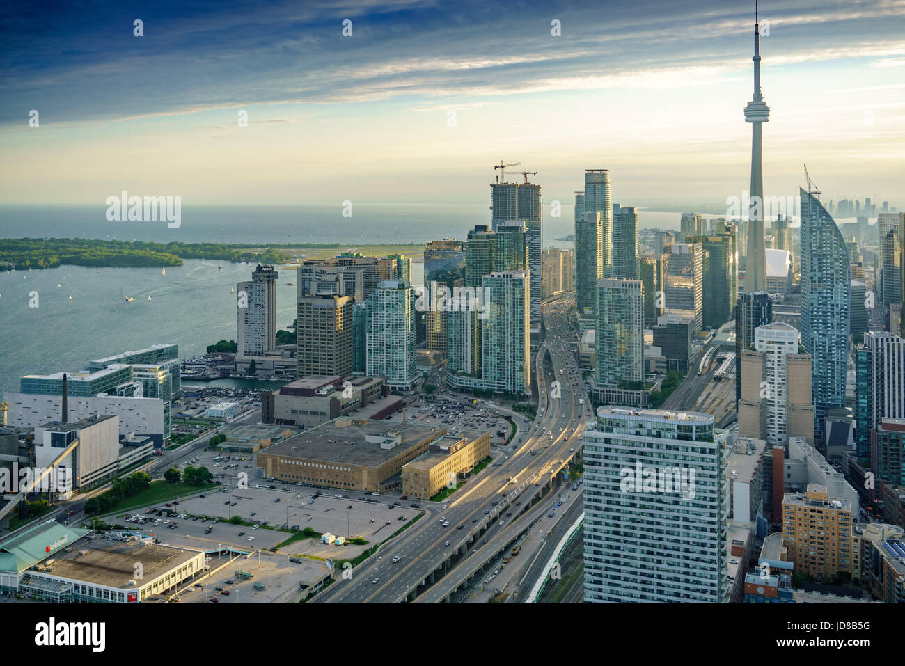 High angle view of buildings, at day, Toronto, Ontario, Canada. aerial picture from ontario canada 2016 Stock Photo