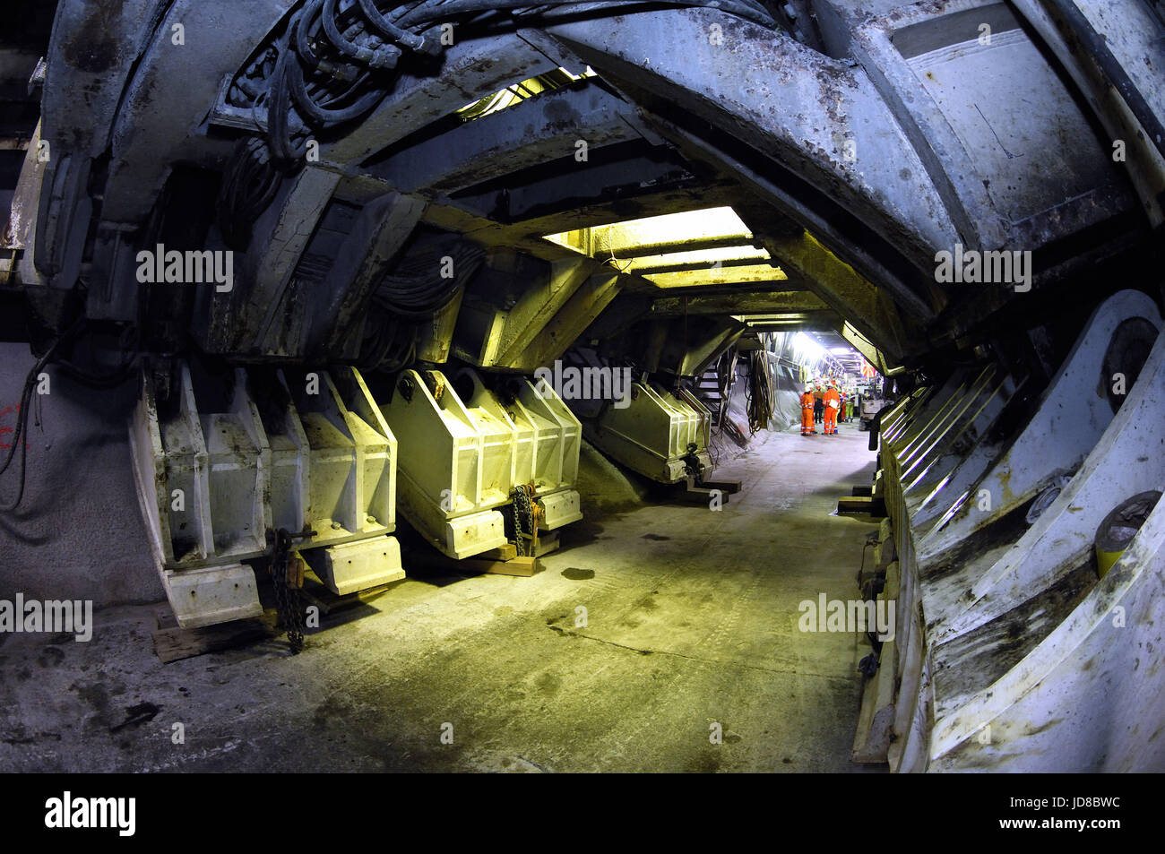 Underground processing with specific machinery in Switzerland Stock Photo