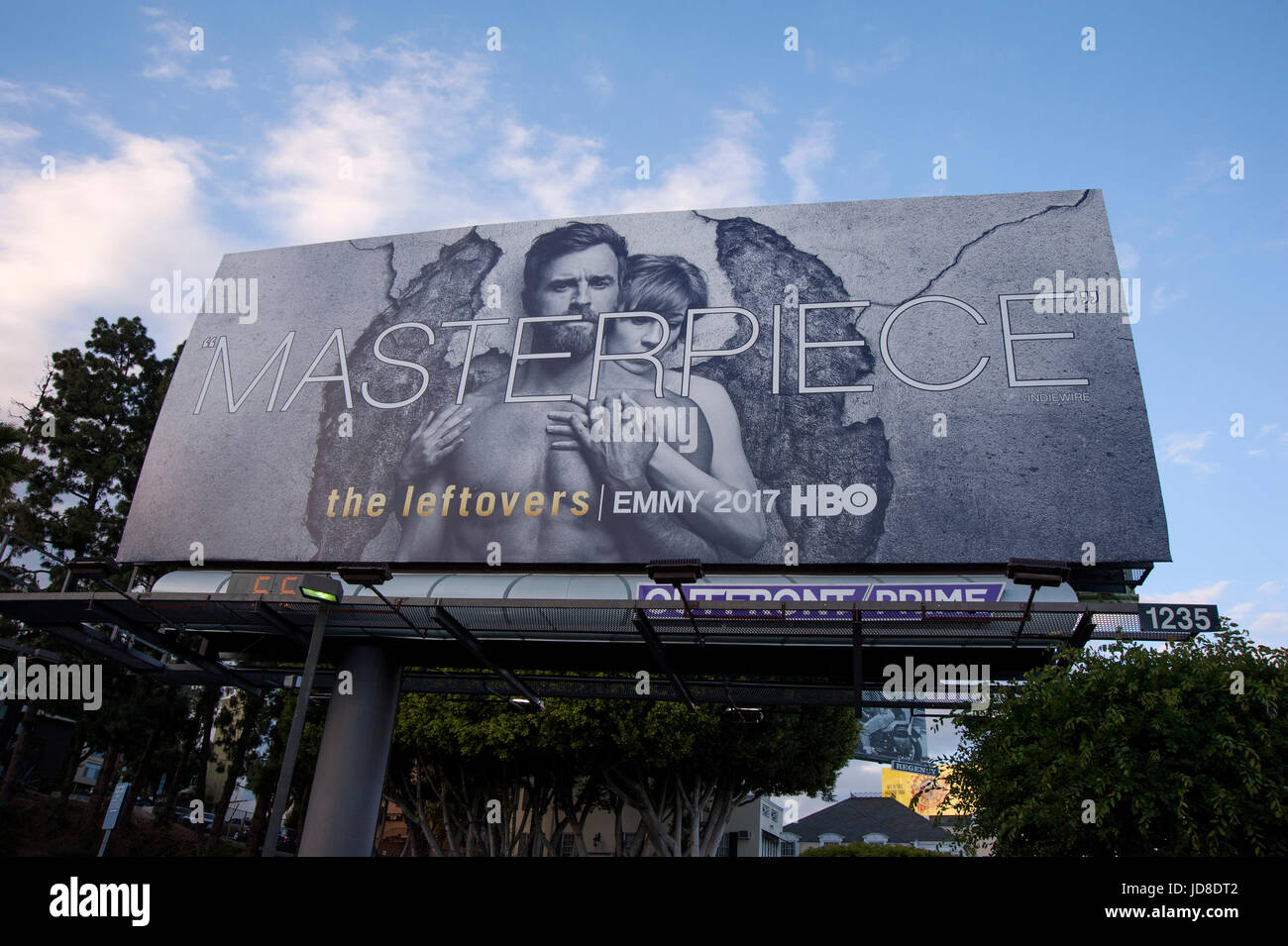 HBO billboard on the Sunset Strip in Los Angeles, CA Stock Photo