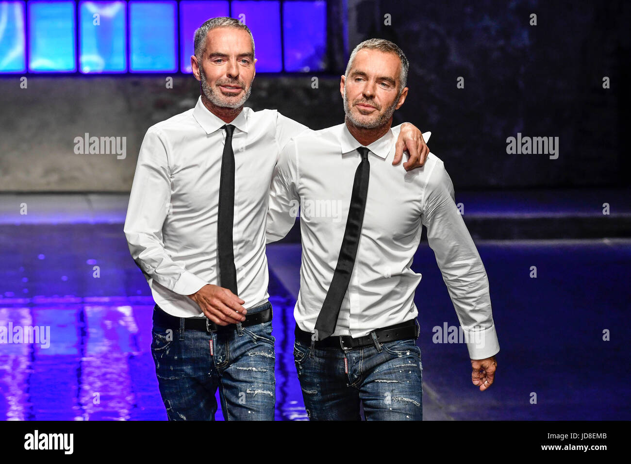 Milan Men's Fashion Week Spring Summer 2018. Milan Fashion Man, Spring  Summer 2018.Dsquared2 Fashion Show Pictured: Dean and Dan Caten Stock Photo  - Alamy