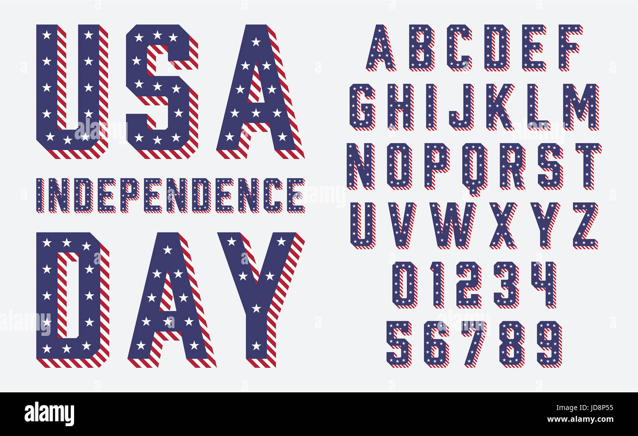 Retro USA - Star Stripes Independence Day Font