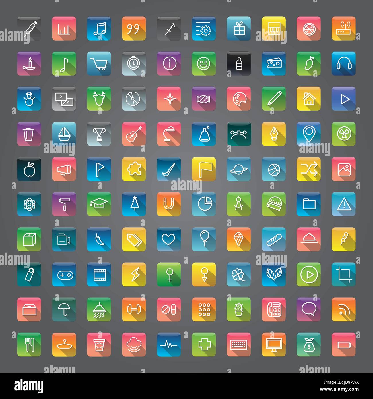 User interface vector icons mixed set collection Stock Vector Image ...