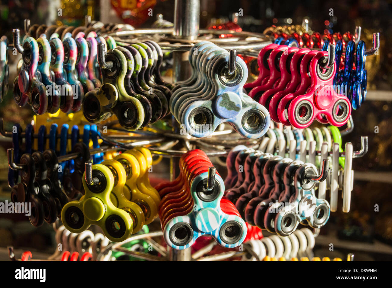 A rack of Fidget Spinners on sale in central London Stock Photo - Alamy