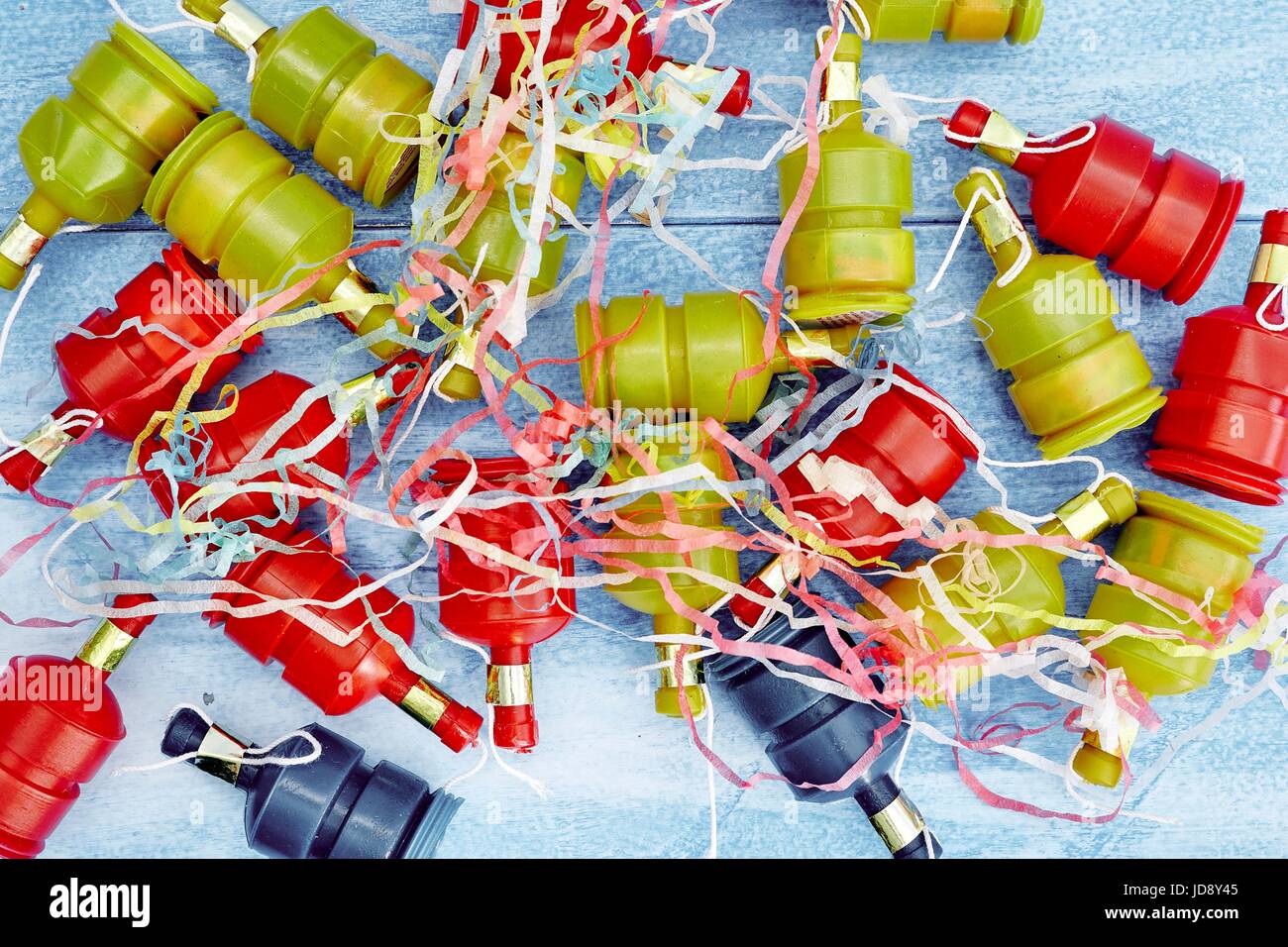 A studio photo of party poppers Stock Photo Alamy