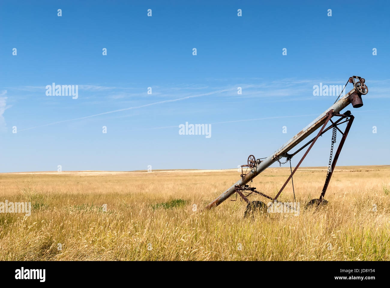Grain auger rusting on the prairies Stock Photo