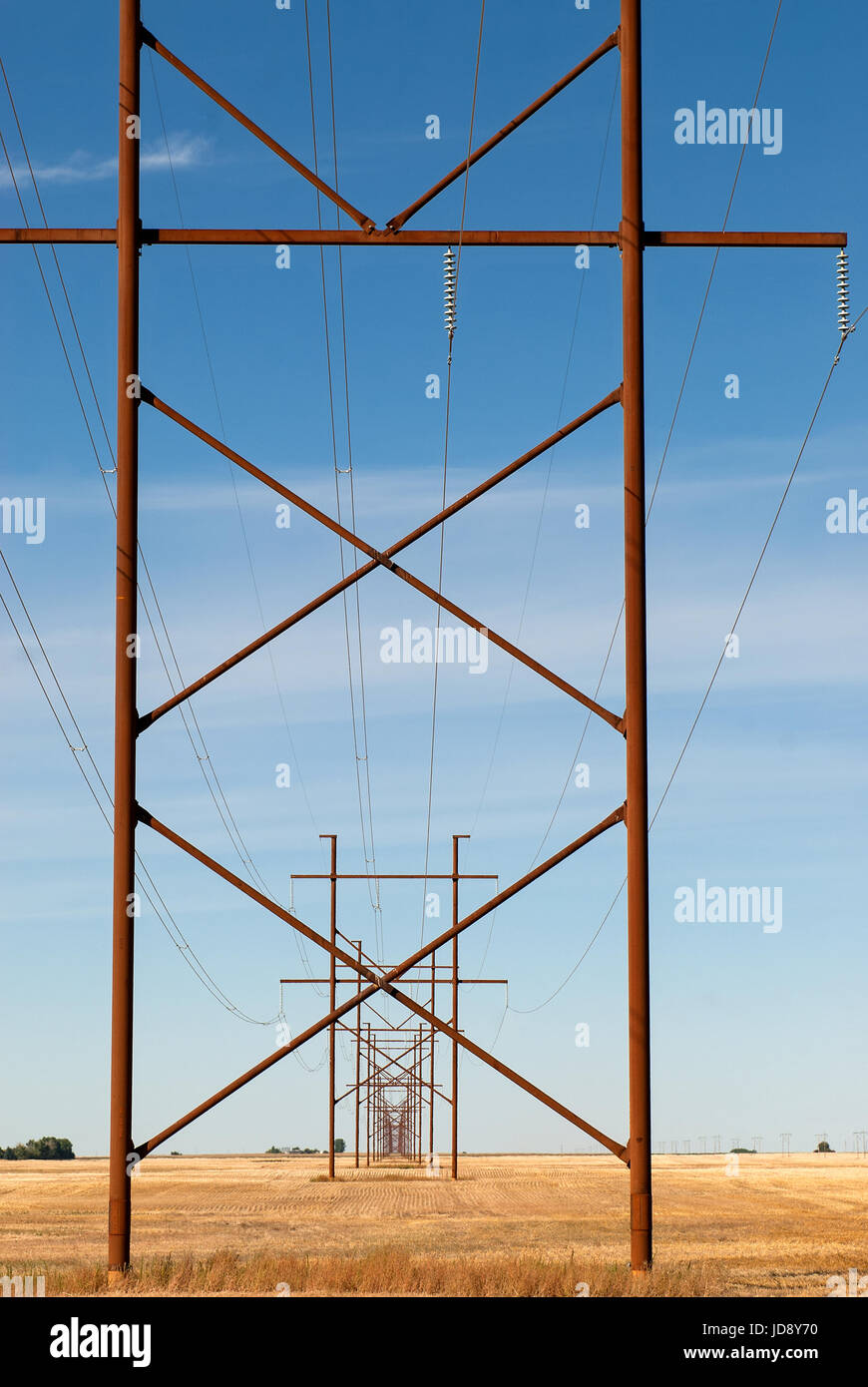 High Voltage Transmission line Stock Photo Alamy