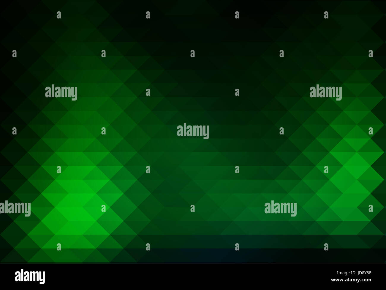 Glowing neon green abstract geometric background with rows of triangles ...