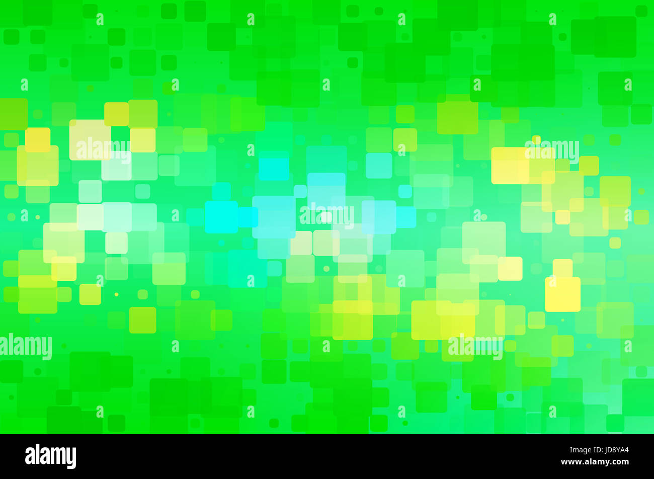 Green teal blue yellow abstract glowing background with random sizes