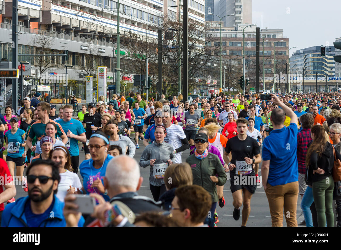 BERLIN APRIL 02, 2017 The annual 37th Berlin Half Marathon. Athletes