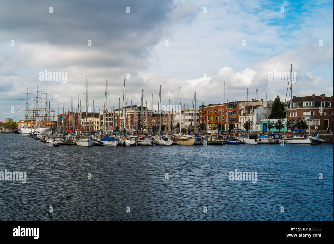 City of Dunkerque downtown with harbour, France Stock Photo