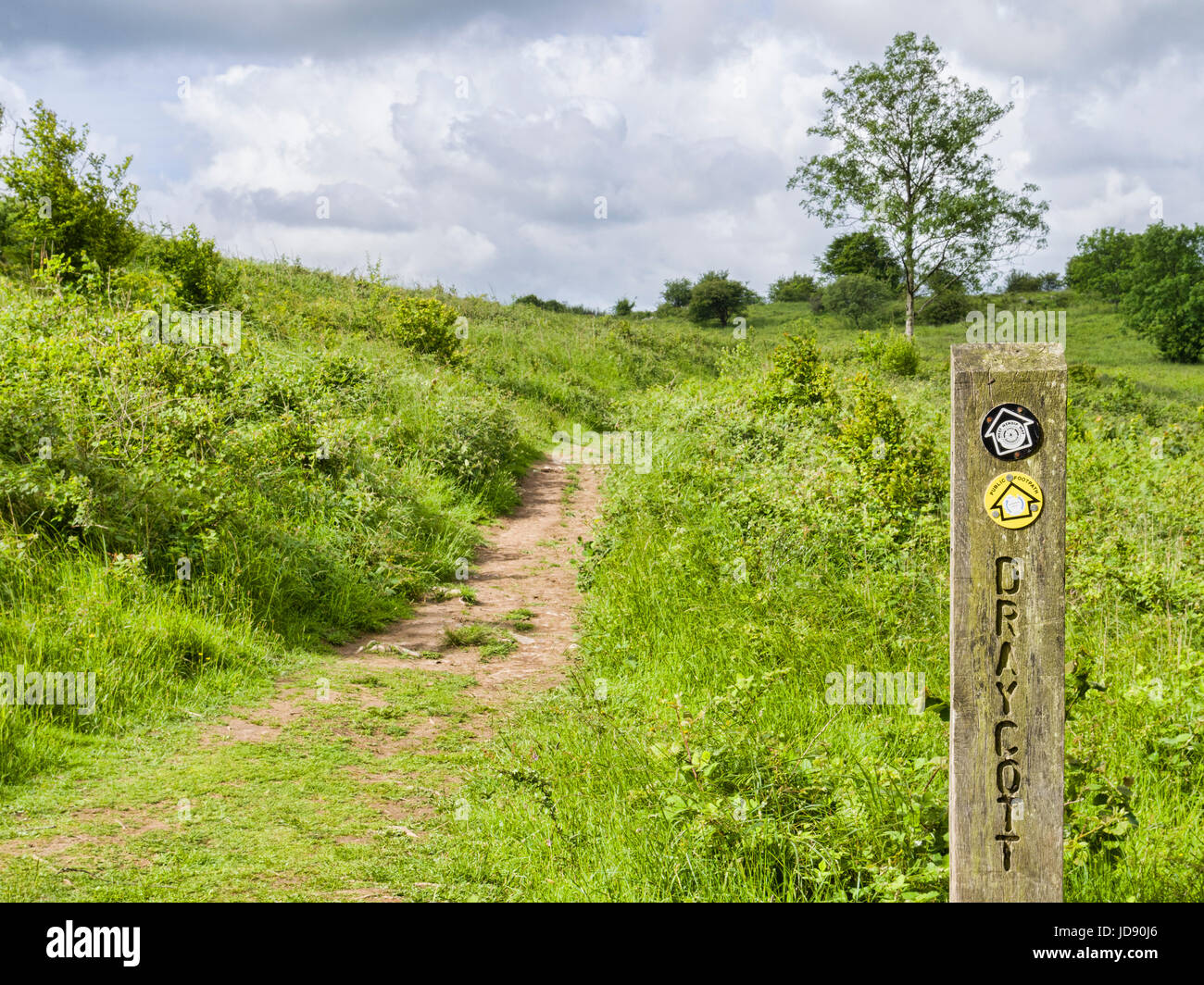 The Mendip Way near Draycott, Somerset, England, UK. Stock Photo