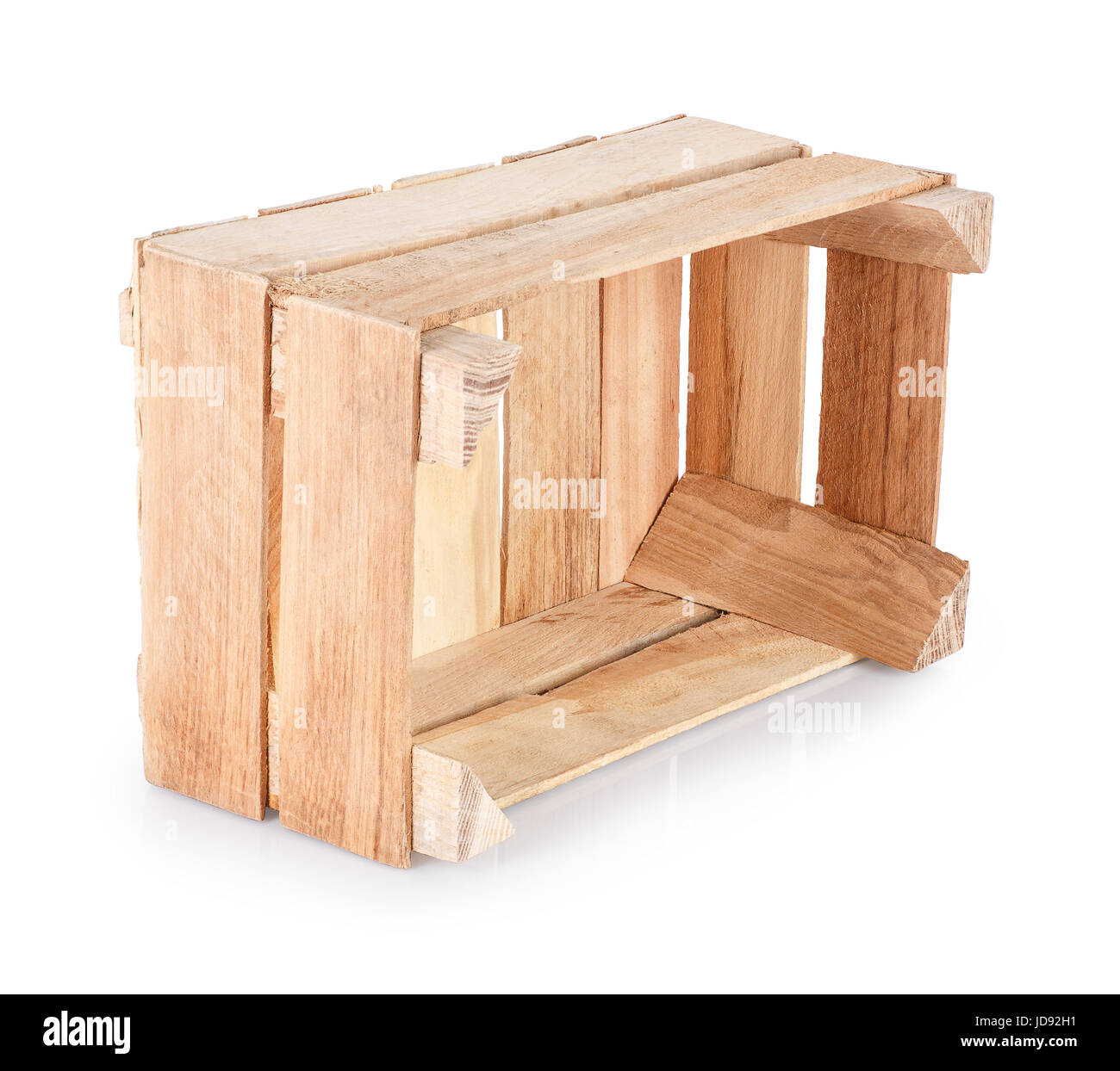 empty wooden box isolated on white background Stock Photo - Alamy