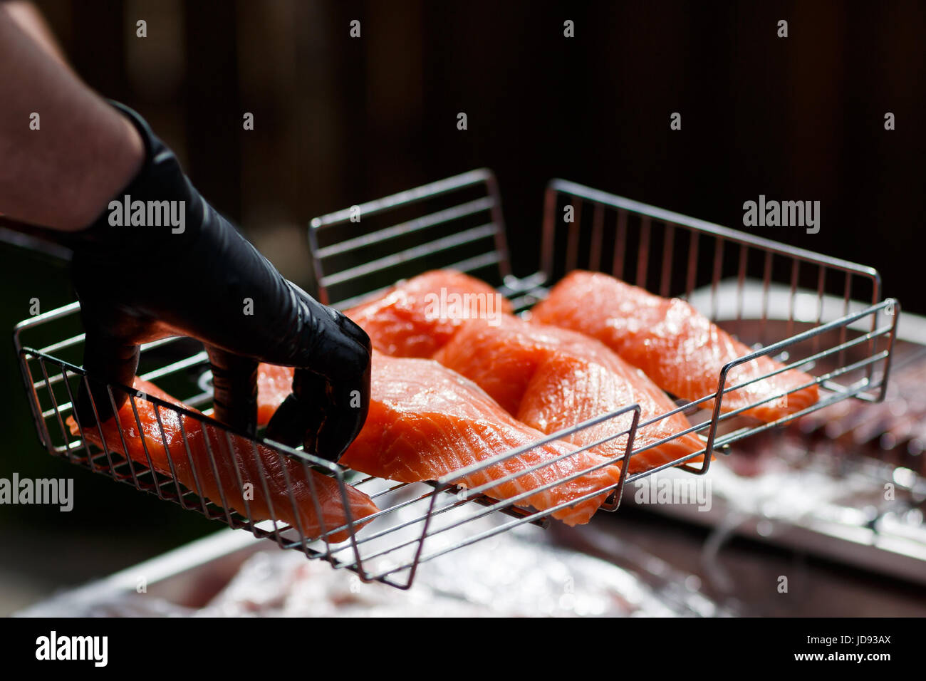 Photo of cooking barbecue fish Stock Photo - Alamy