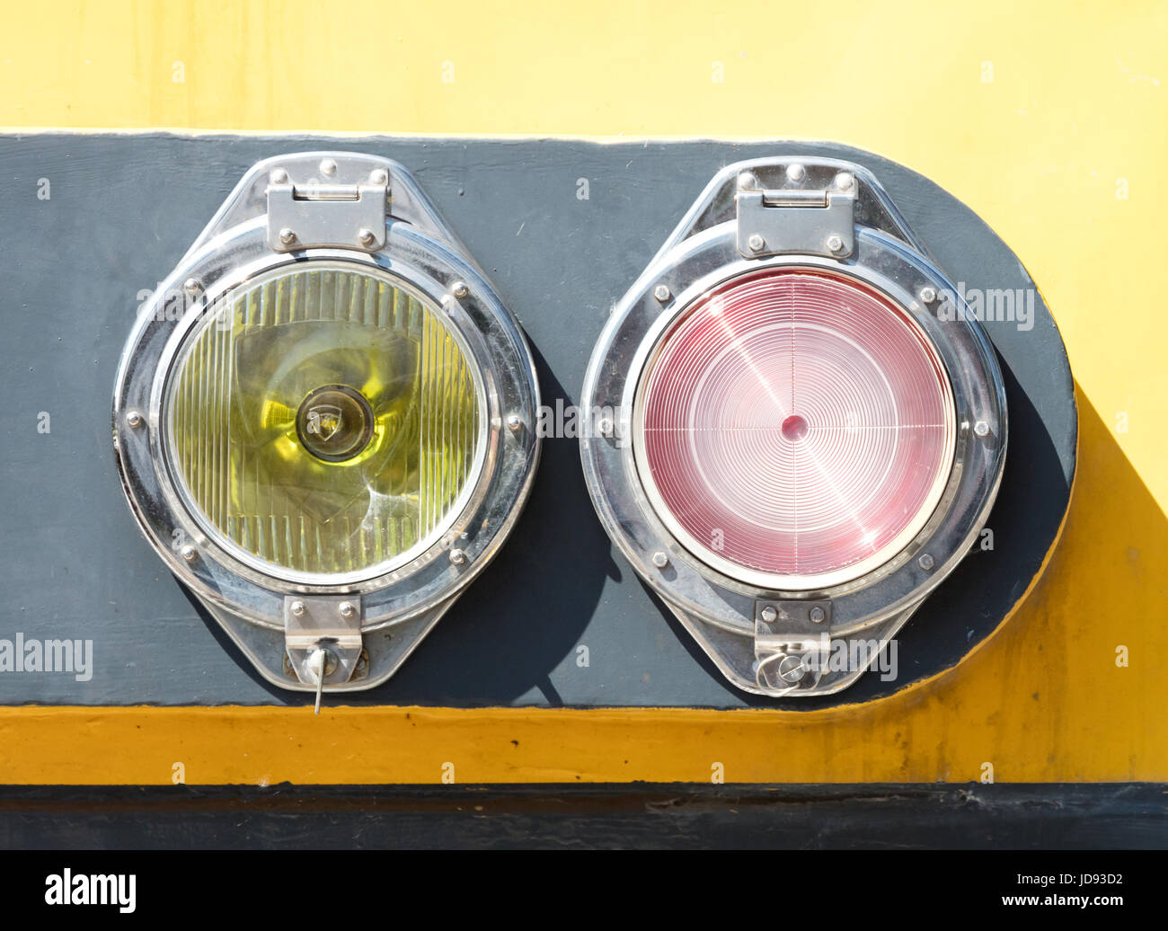 Closeup of a train headlight shining, vintage train Stock Photo Alamy
