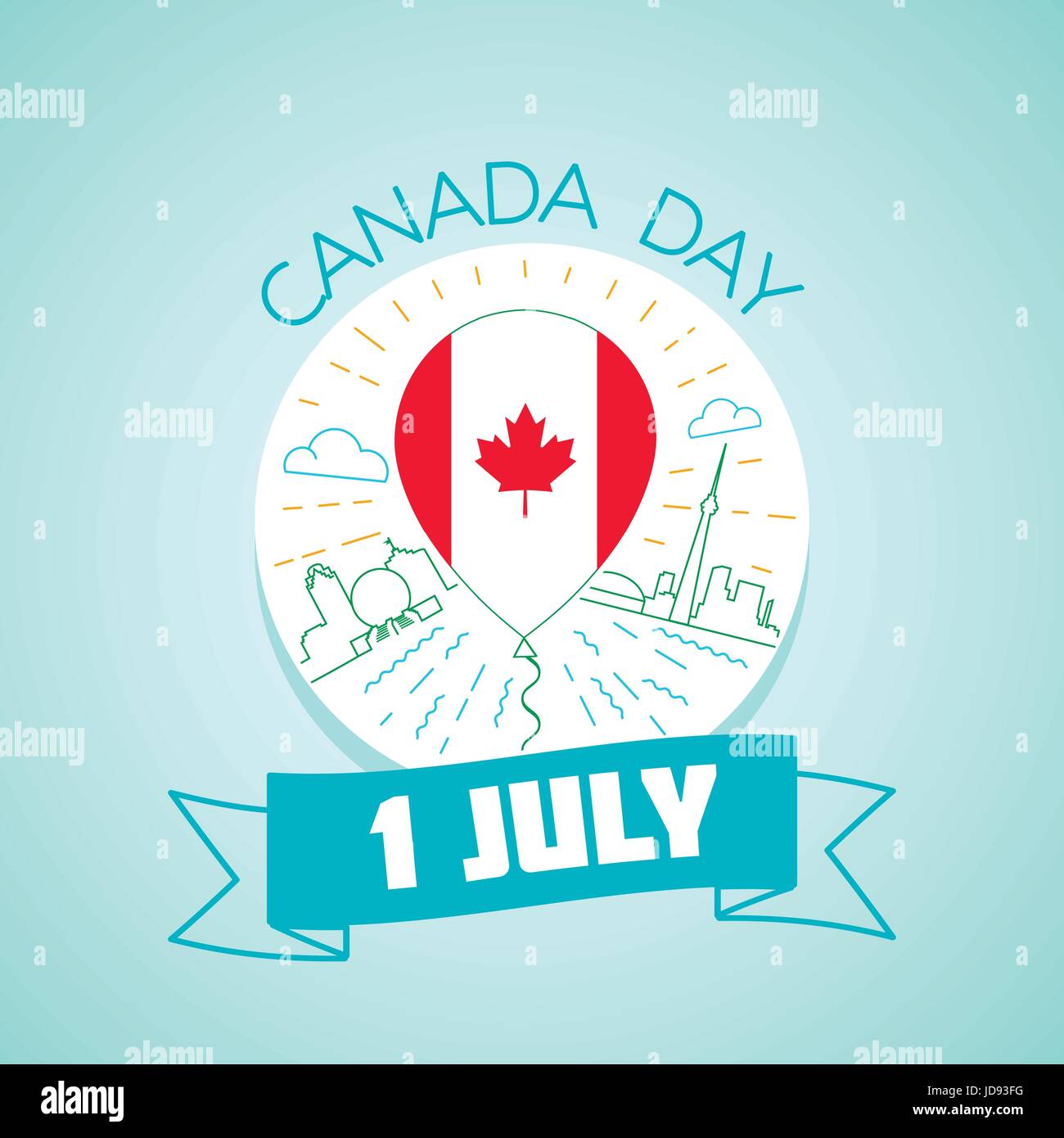Calendar for each day on july 1. Greeting card. Holiday - Canada Day. Icon in  the linear style Stock Vector Image & Art - Alamy