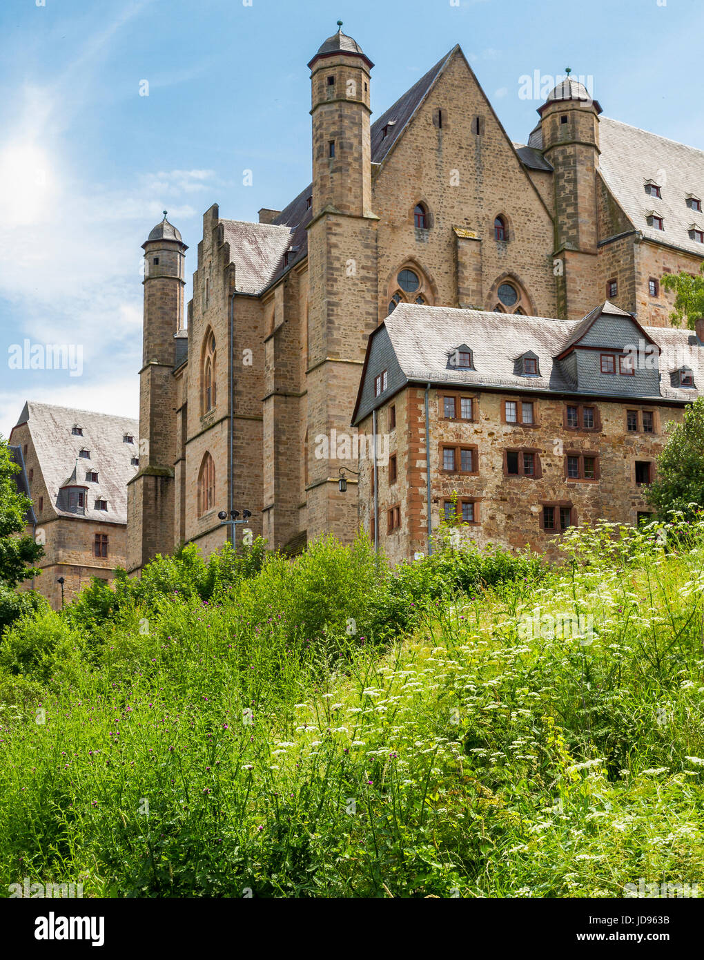 Marburger Schloss, Marburg Castle, aka Landgrafenschloss Marburg, Hesse, Germany, Europe Stock Photo