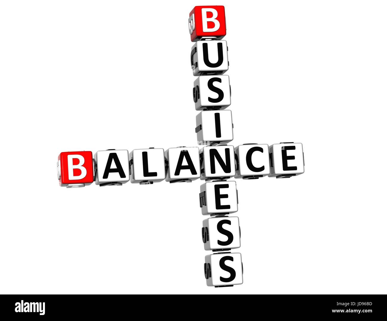 3D Business Balance Crossword on white background Stock Photo Alamy