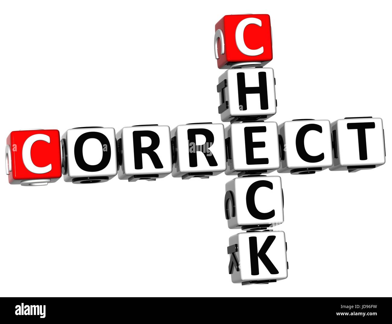 3D Check Correct Crossword on white background Stock Photo Alamy