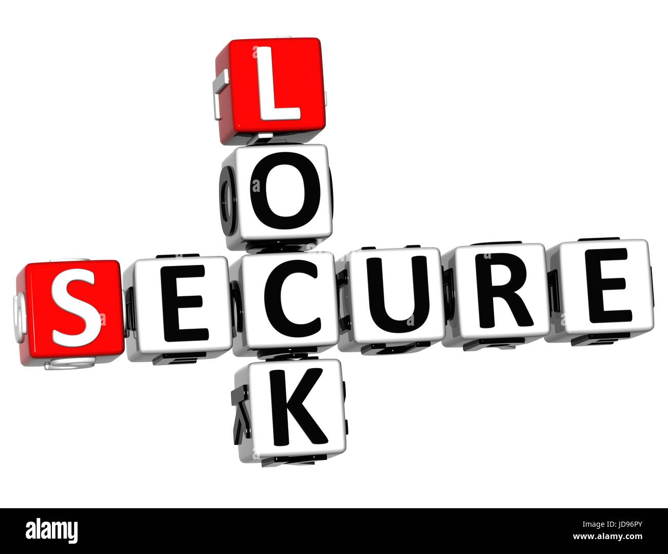 3D Secure Lock Crossword over white background Stock Photo Alamy