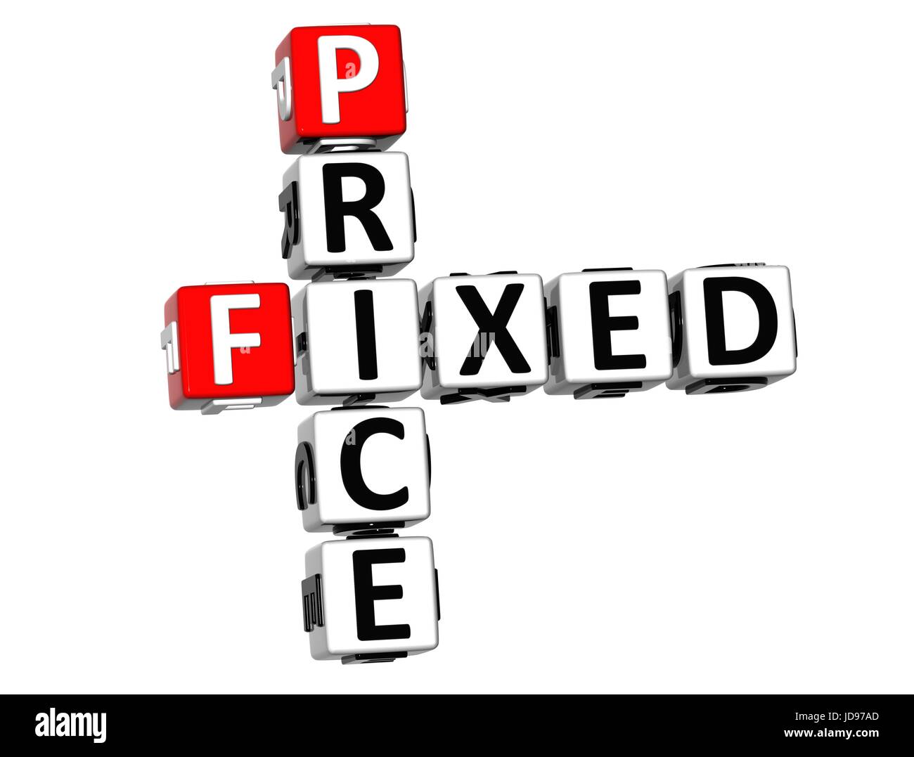 3D Fixed Price Crossword on white background Stock Photo Alamy