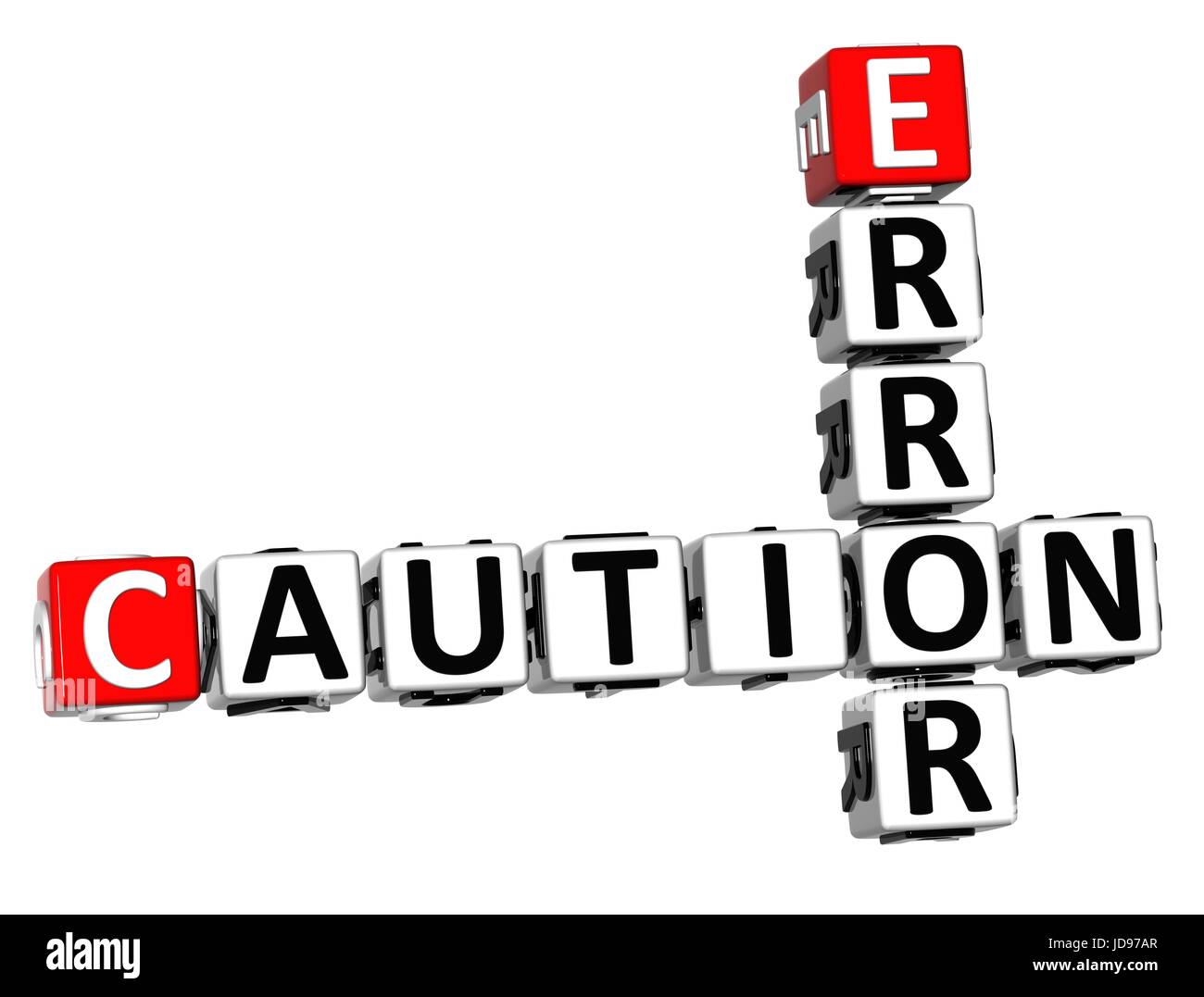 3D Caution Error Crossword on white background Stock Photo Alamy