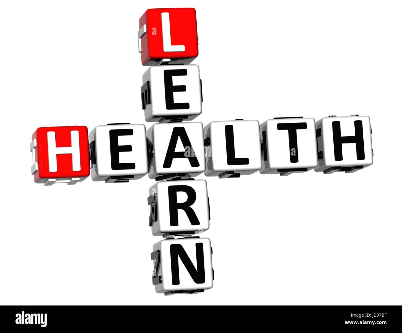 3D Learn Health Crossword on white background Stock Photo - Alamy