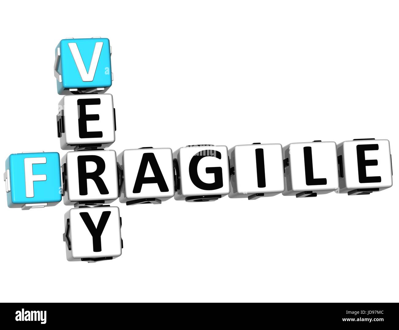 3D Very Fragile Crossword on white background Stock Photo Alamy