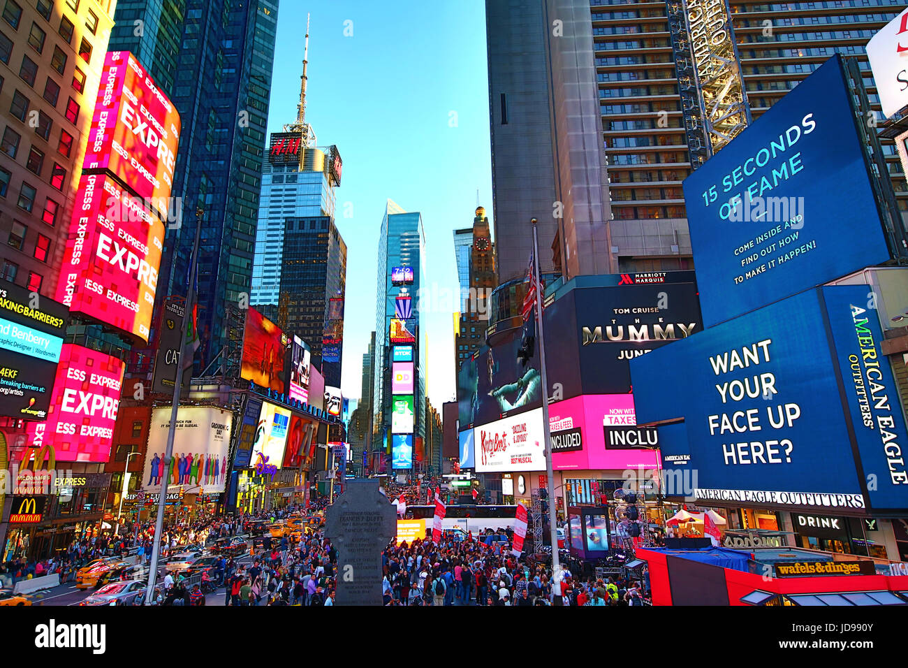 Adverts and advertising in Times Square, New York City, New York, USA Stock Photo