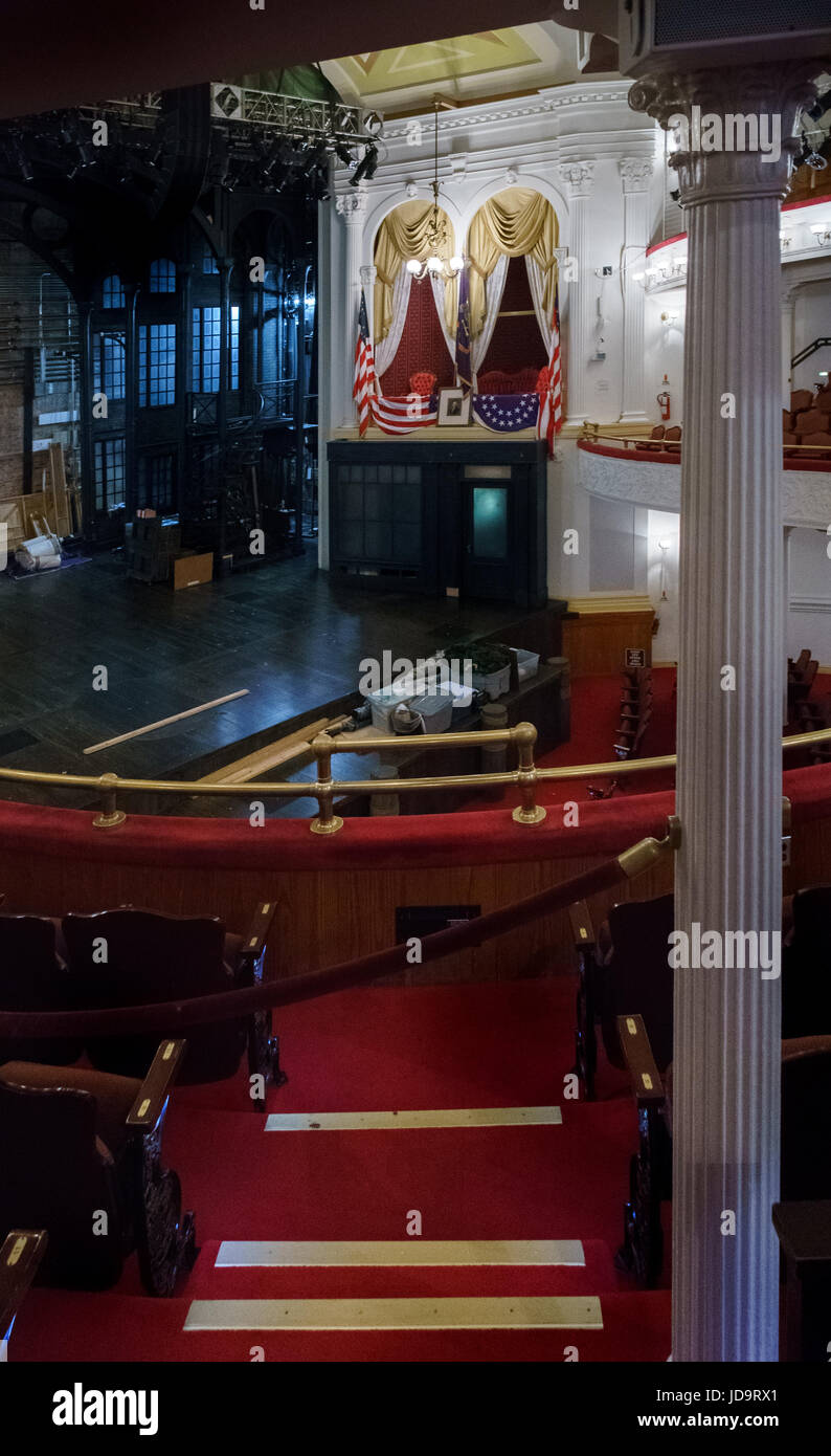 Interior view of stage area, Ford's Theatre, Washington DC, USA ...