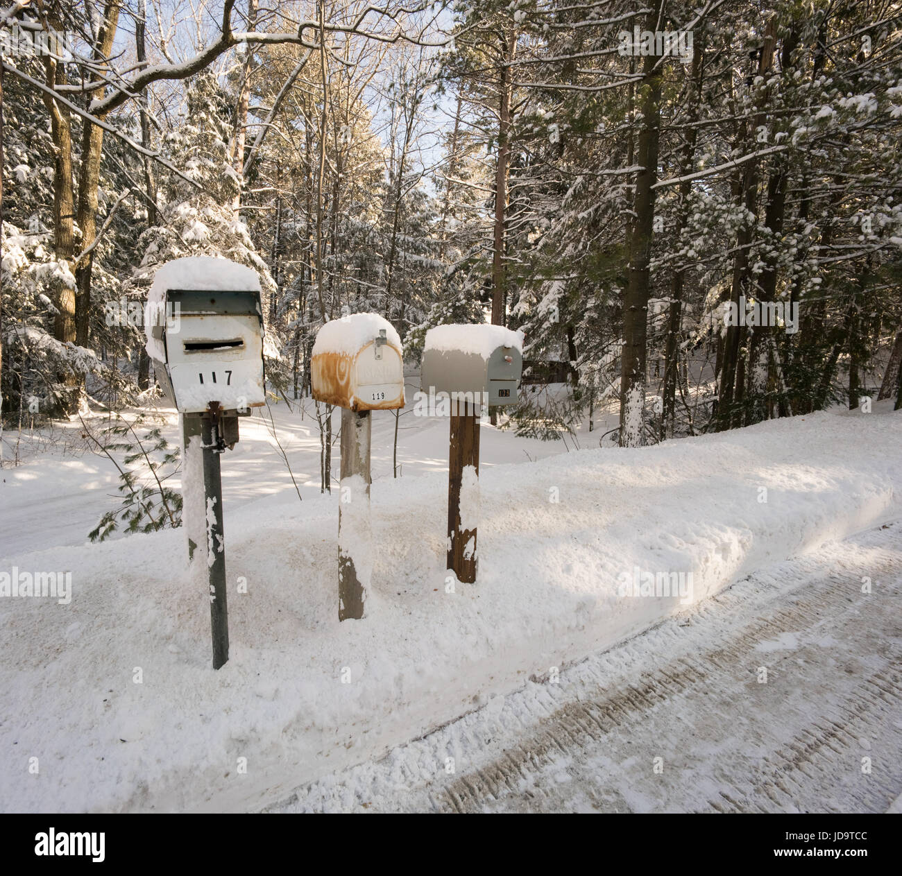 Three mailboxes in a row hires stock photography and images Alamy