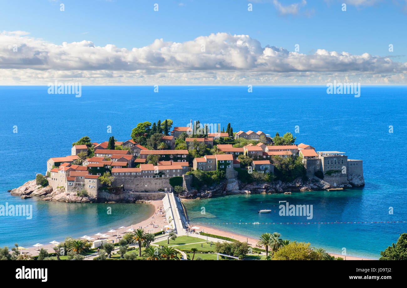 Sveti Stefan island in Budva, Montenegro Stock Photo