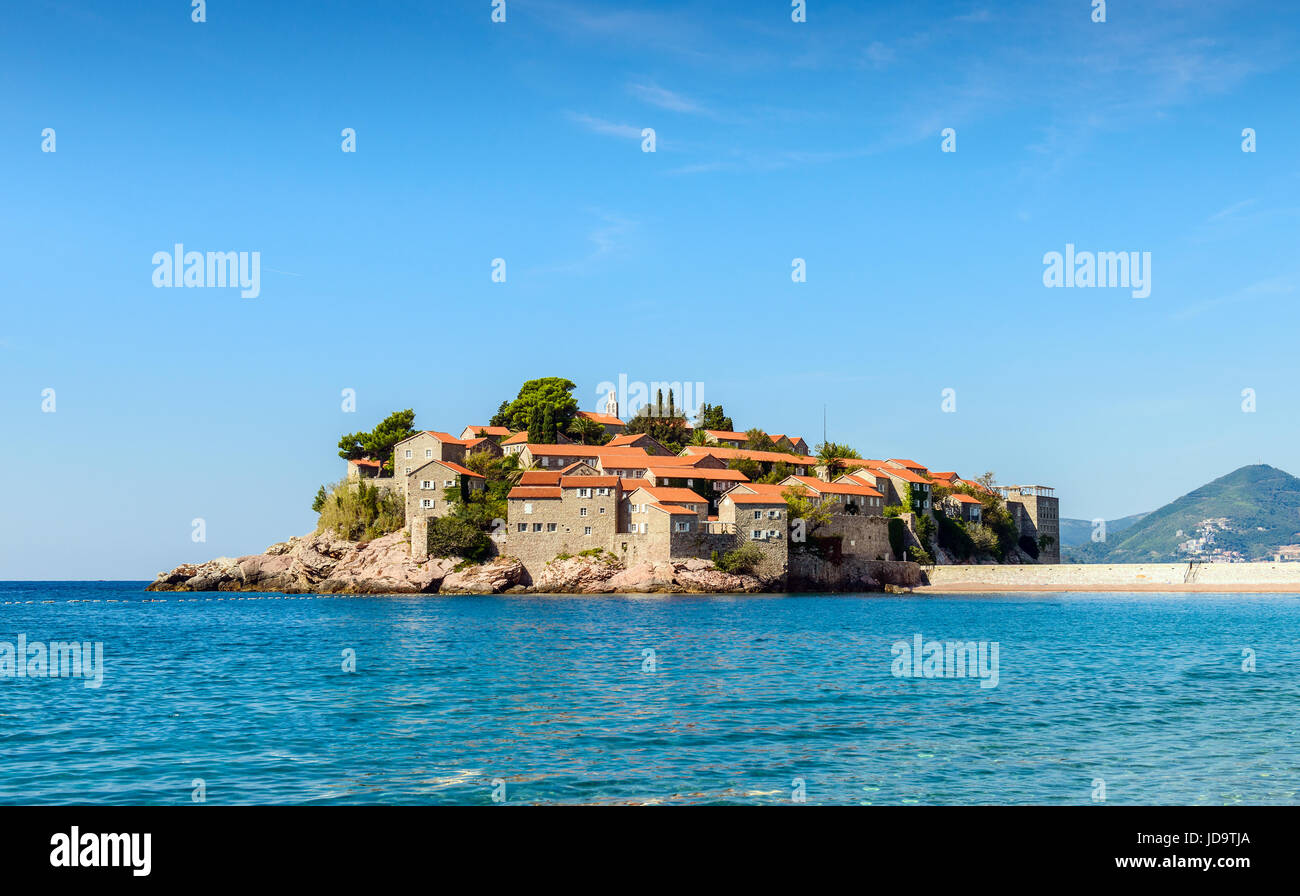 Sveti Stefan island in Budva, Montenegro Stock Photo