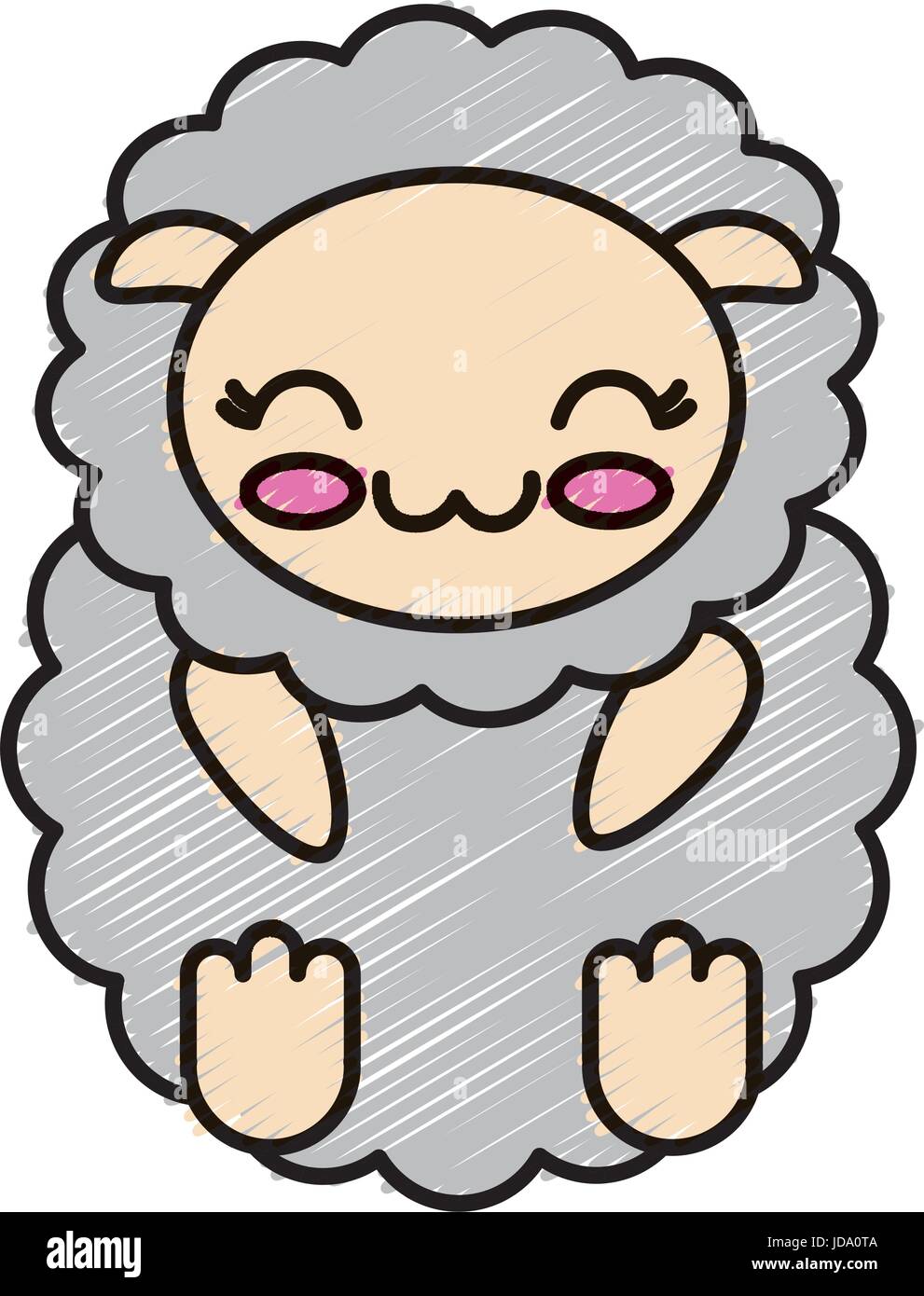 kawaii sheep icon Stock Vector Image & Art - Alamy