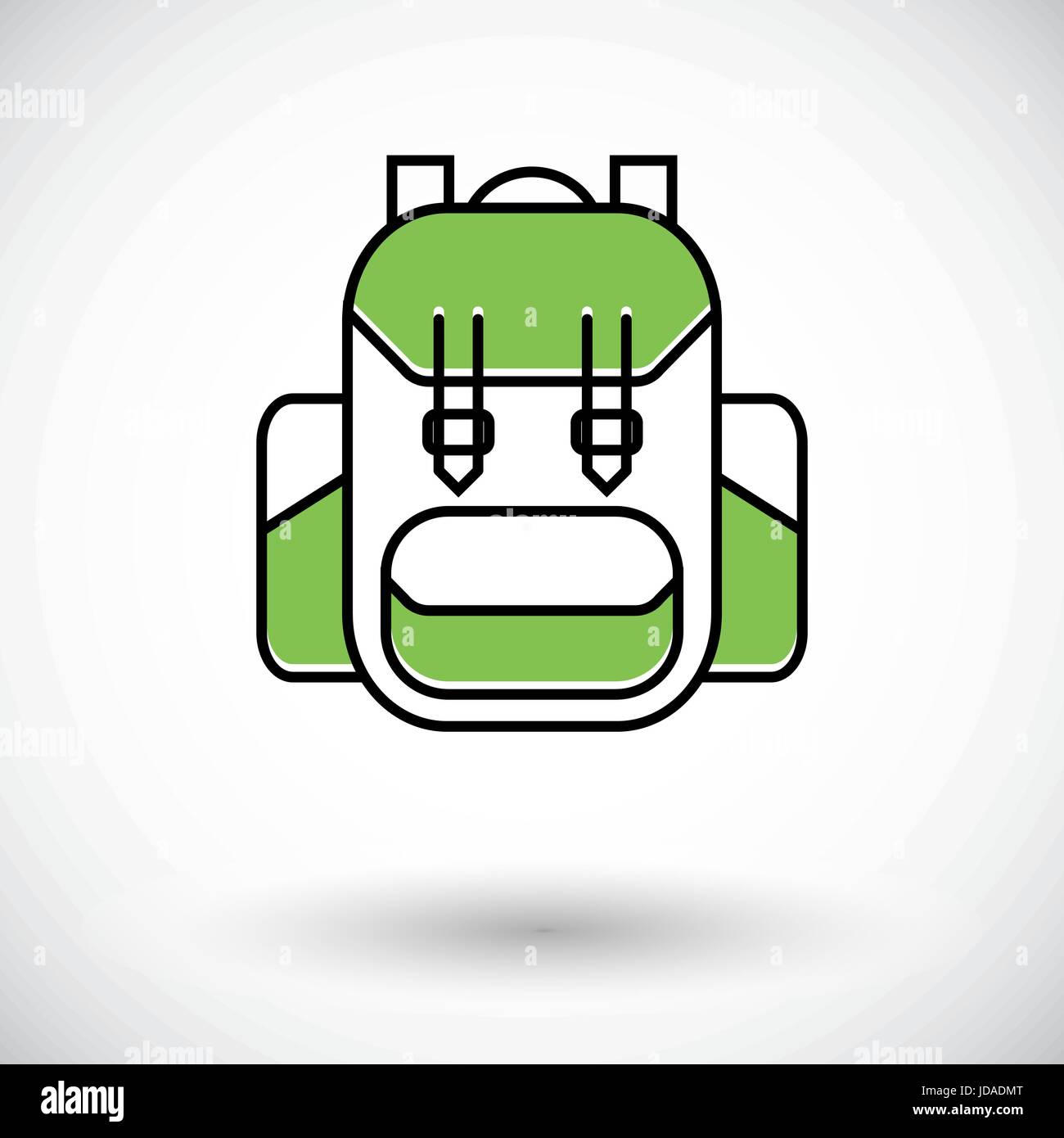 Rucksack. Single flat color icon on the white backgroud. Vector ...