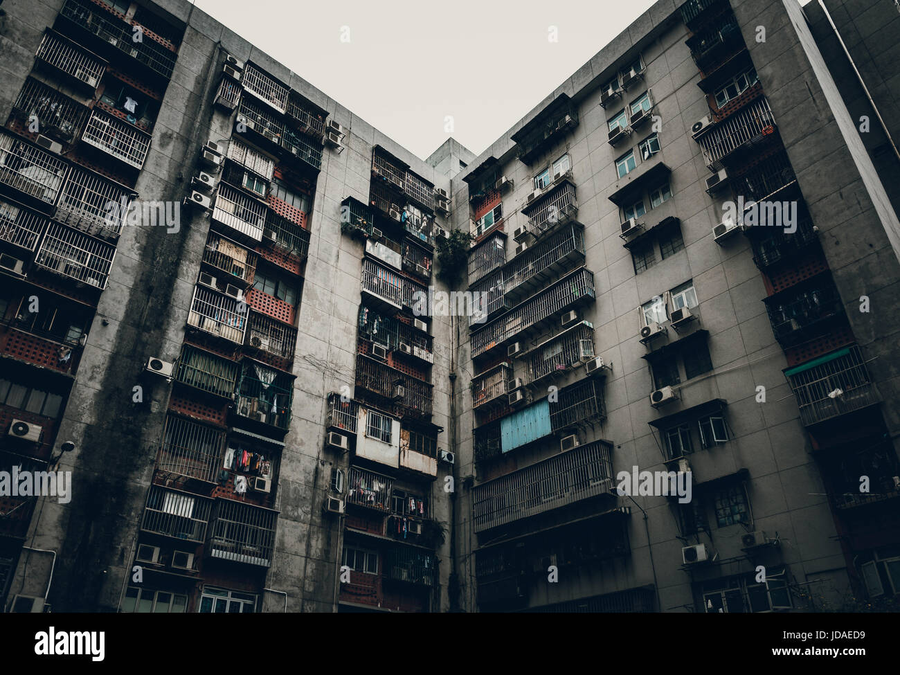 Old apartment block in Macau Stock Photo - Alamy