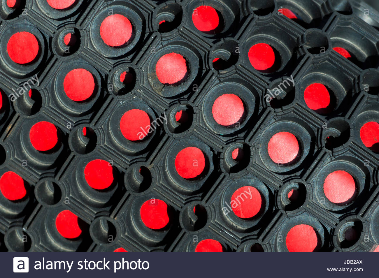 Abstract View Of Rubber Matting Laying On A Red Boat Weymouth