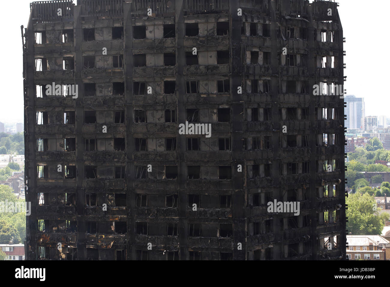 Grenfell Tower, the 27-storey tower block which was engulfed in a huge fire in west London, England, UK Stock Photo