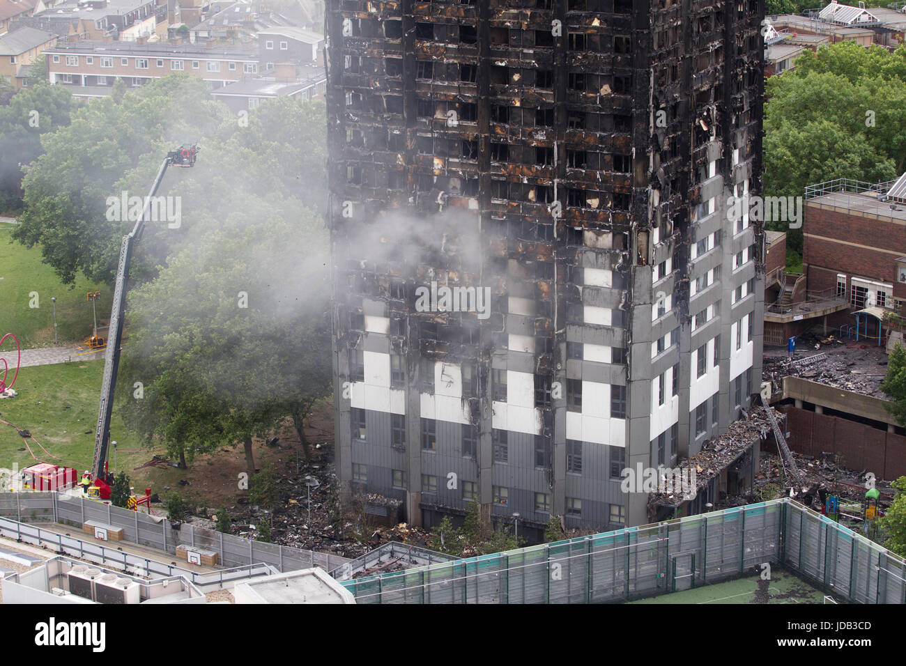 Grenfell Tower, the 27-storey tower block which was engulfed in a huge fire in west London, England, UK Stock Photo