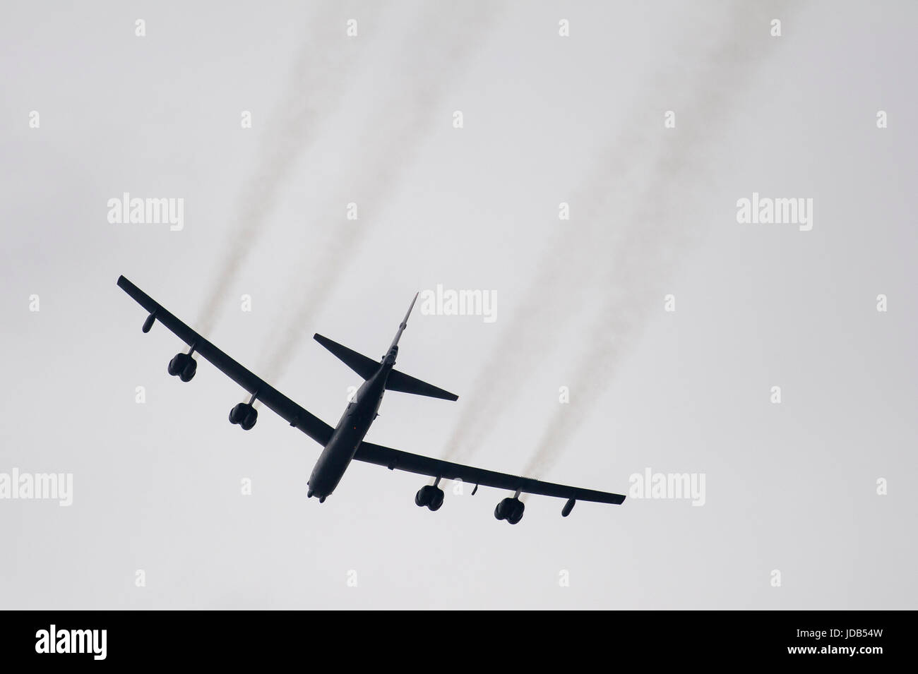 An American long-range strategic bomber Boeing B-52 Stratofortress during the 45th edition of Exercise BALTIC OPERATIONS  BALTOPS 2017 in Ustka, Polan Stock Photo