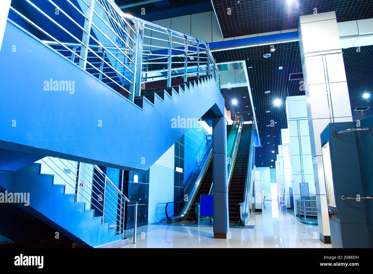 Stairs and escalators, the modern interior architecture Stock Photo - Alamy