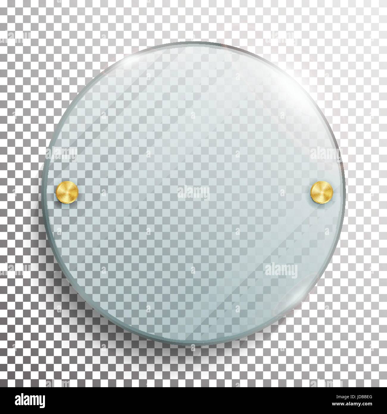 Advertising Round Glass Blank. 3d Realistic Vector Illustration. Circle  Advertising Glass Board. Mock-up On Transparent Background Stock Vector  Image & Art - Alamy