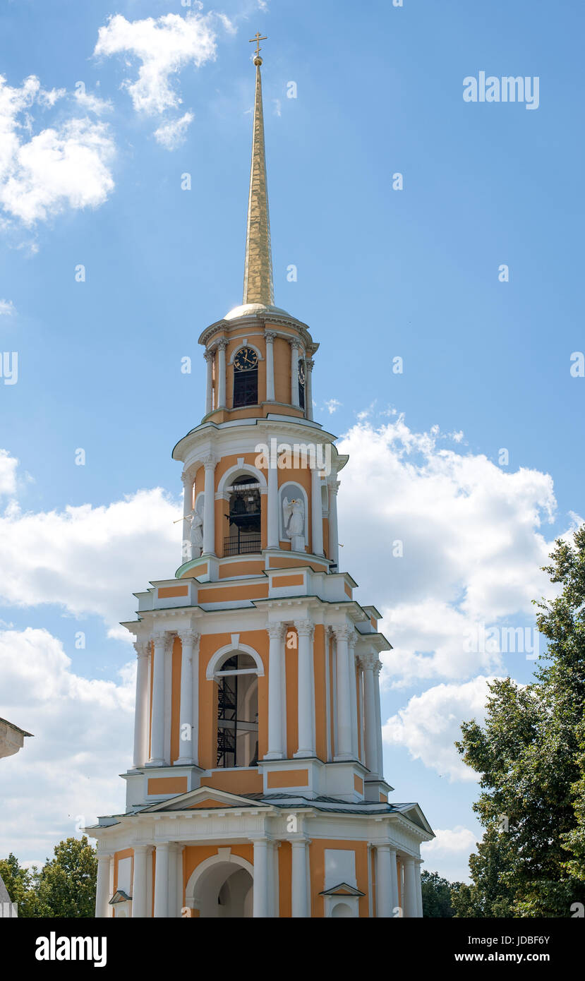 View on Cathedral bell tower of Ryazan Kremlin on summer time. Ryazan city, Russia Stock Photo