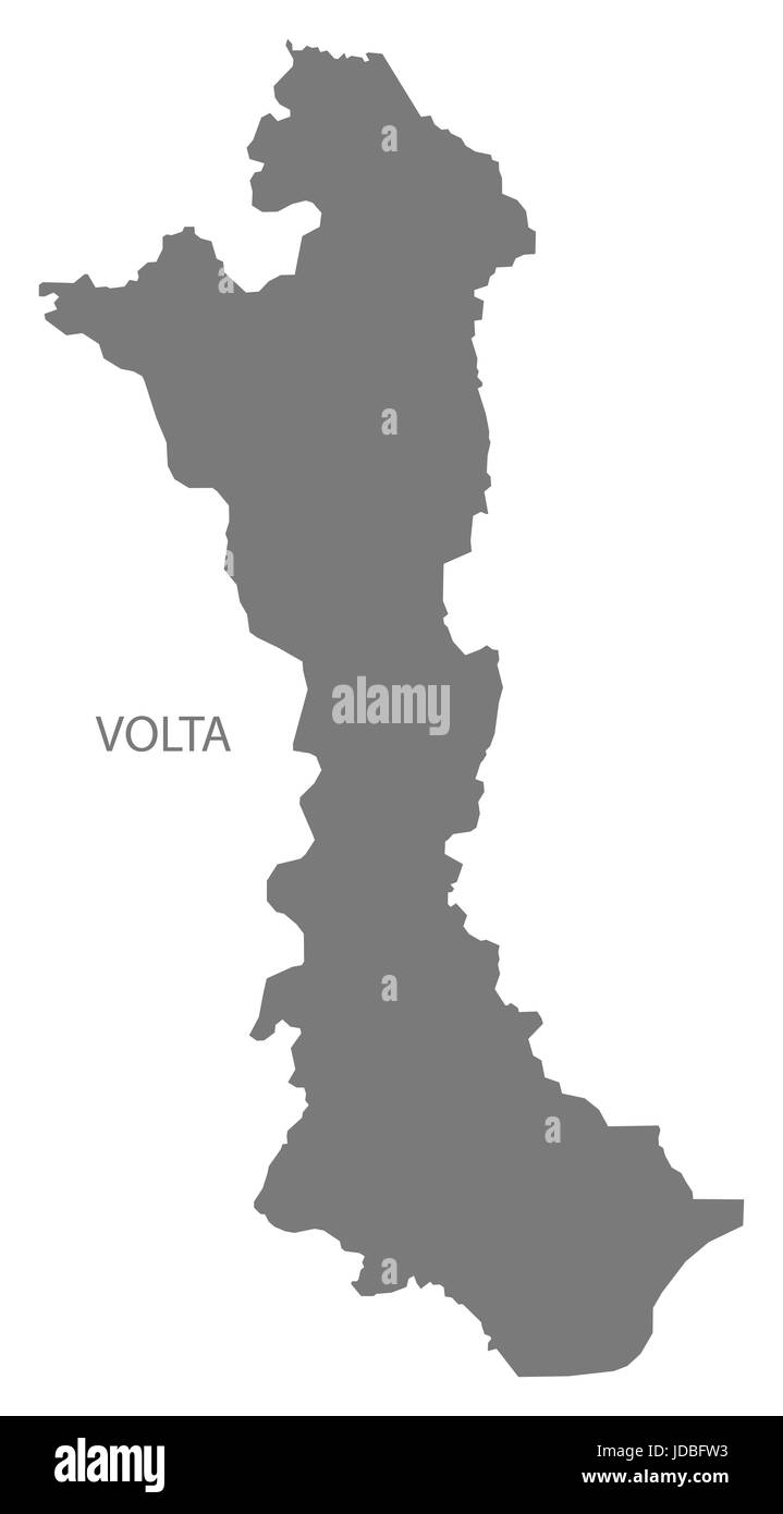 Volta map grey illustration silhouette Stock Photo