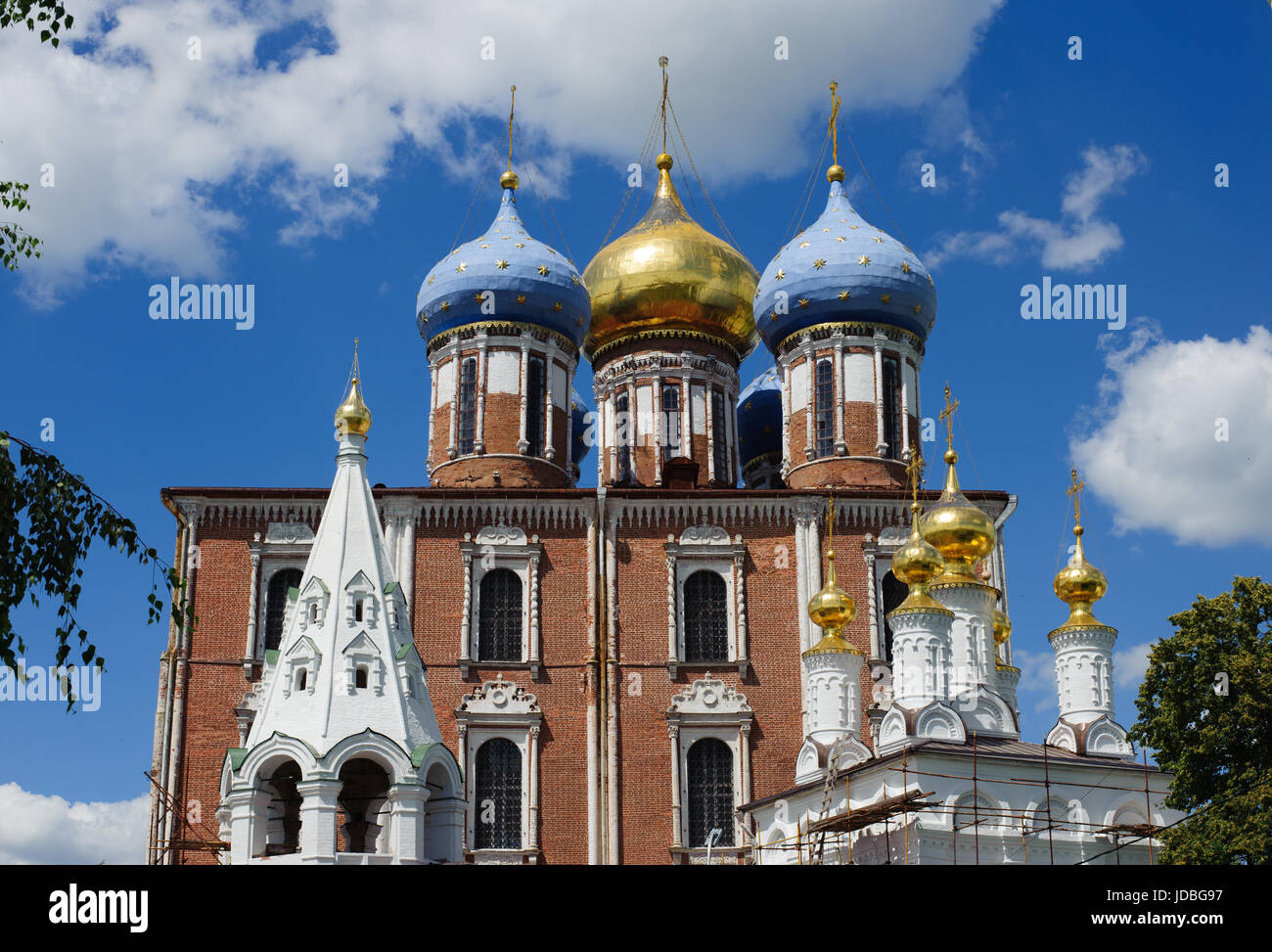 Beautiful view on The Cathedral of the Assumption Cathedral on summer time, Ryazan, Russia Stock Photo