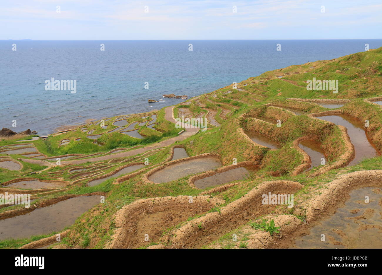 Senmaida Rice paddy terrace Wajima Ishikawa Japan. Senmaida is the valley of 1,000 rice paddies in Wajima Japan. Stock Photo