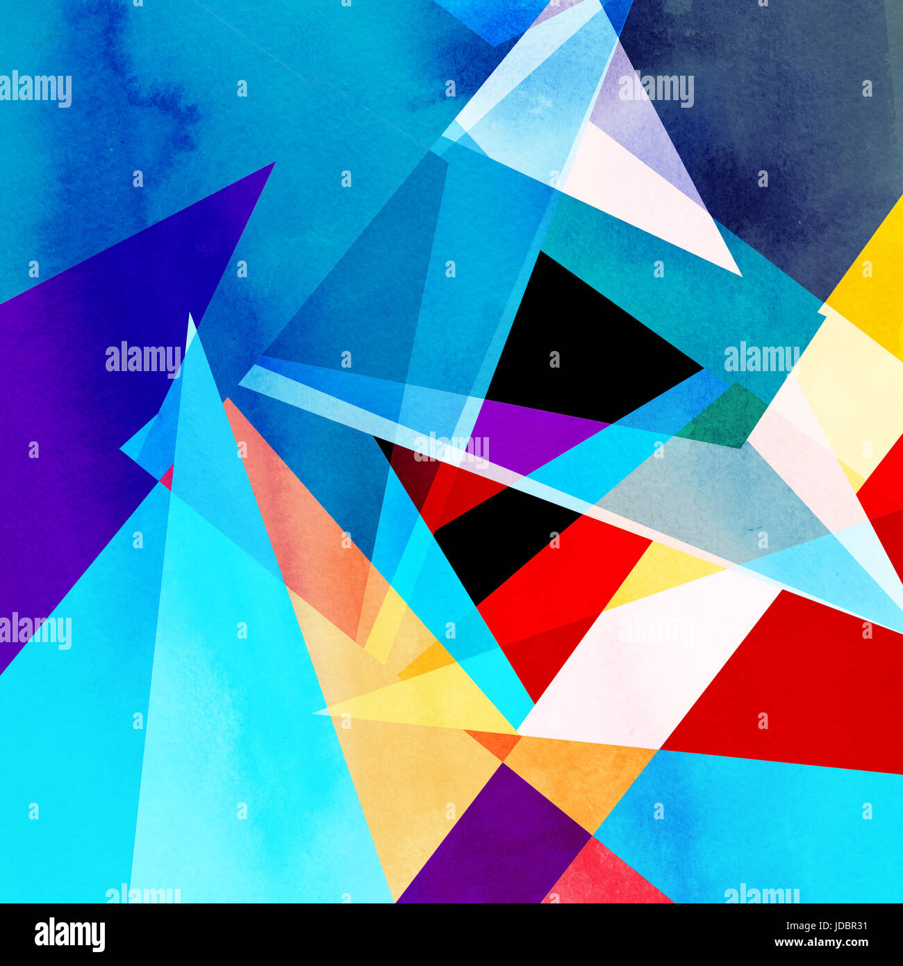 Abstract colorful watercolor background with different geometric ...
