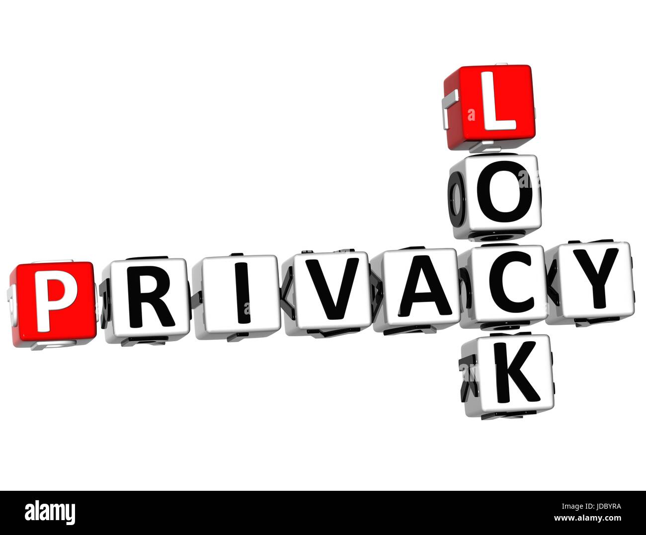 3D Privacy Lock Crossword on white background Stock Photo Alamy