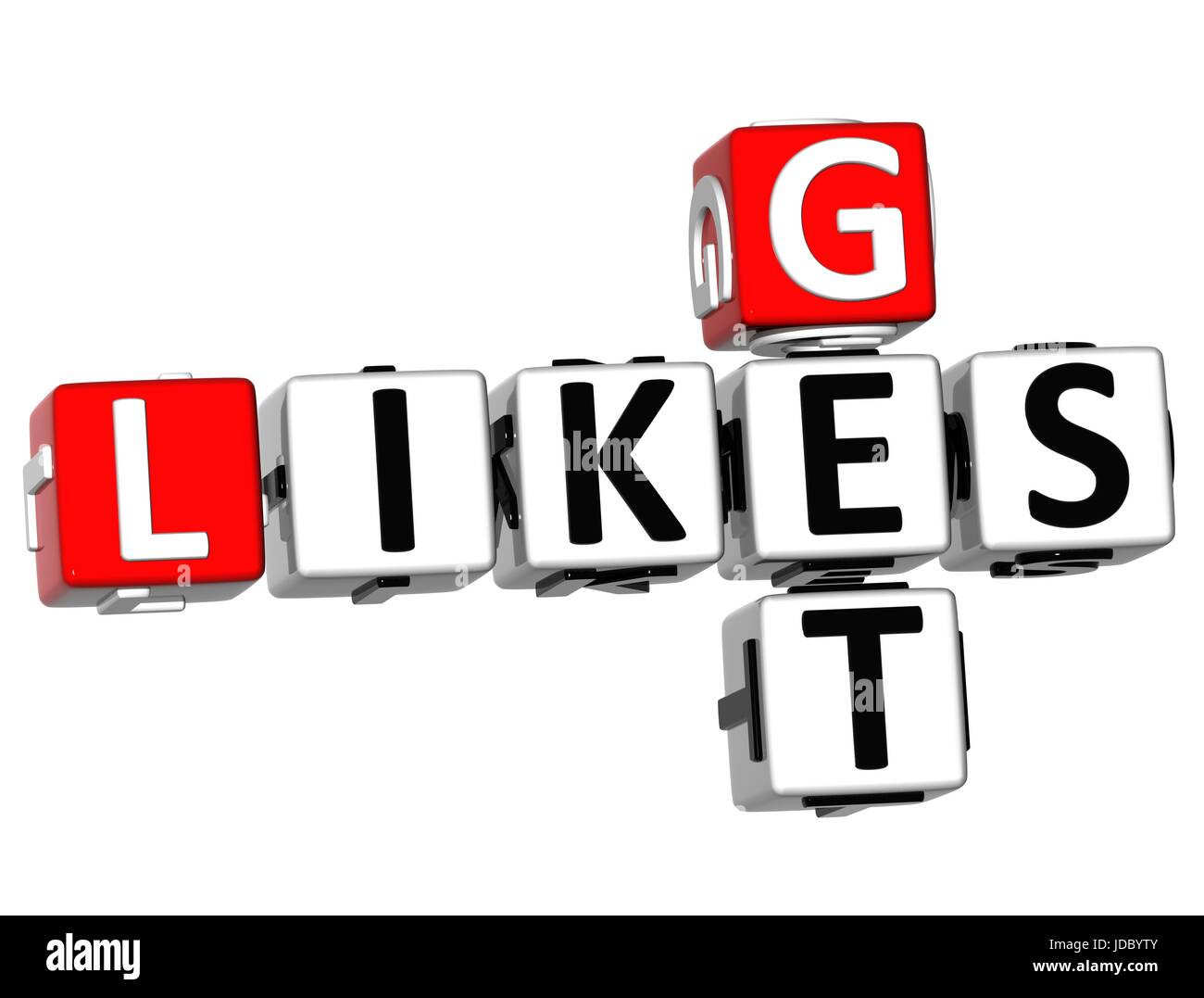 3D Likes Get Crossword on white background Stock Photo Alamy